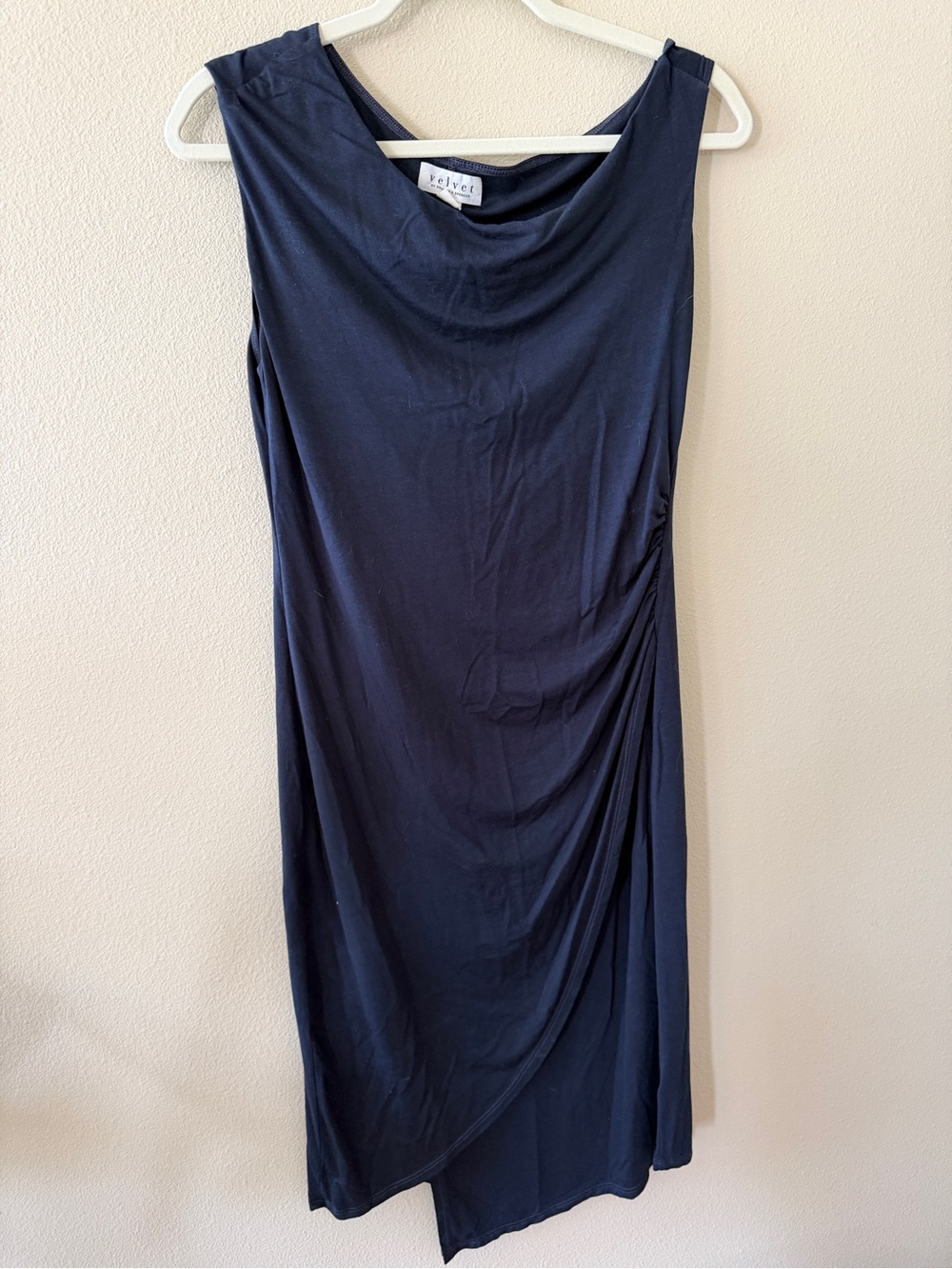 Velvet Black Ruched Sheath Dress Sz Large